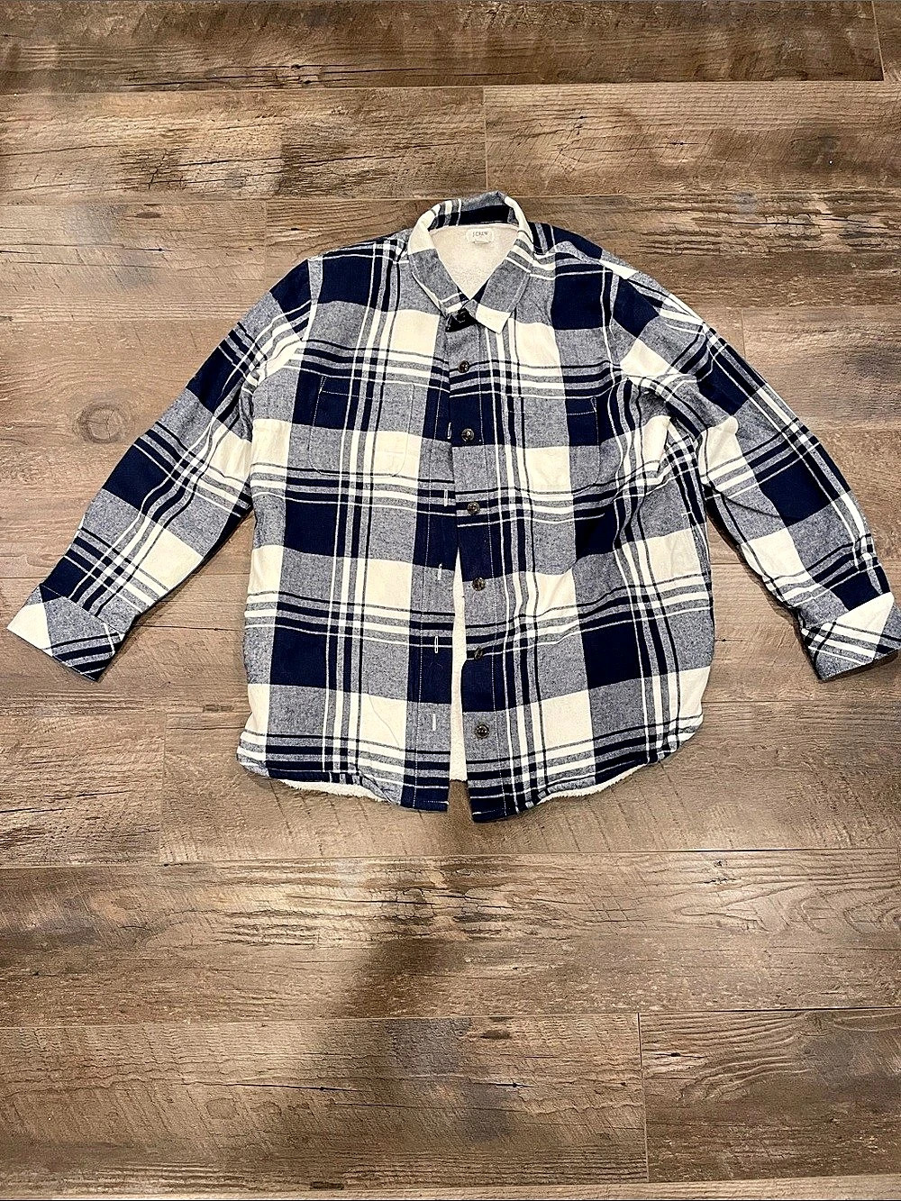 J.Crew women’s small Plaid Button Down Shirt in Blue & White